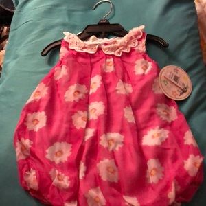 New Baby Girl Bubble Dress Size 9 M. Pink daisy